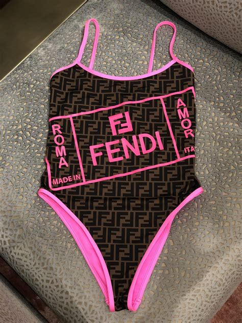 fendi swimwear ladies|Fendi neon bikini.